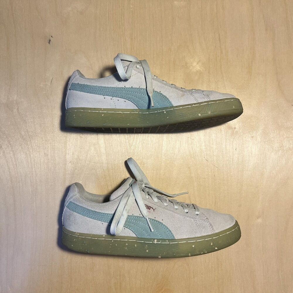 Puma Suede Classic Womens Size 8.5 Gray Blue Athletic Walking Shoes Sneakers